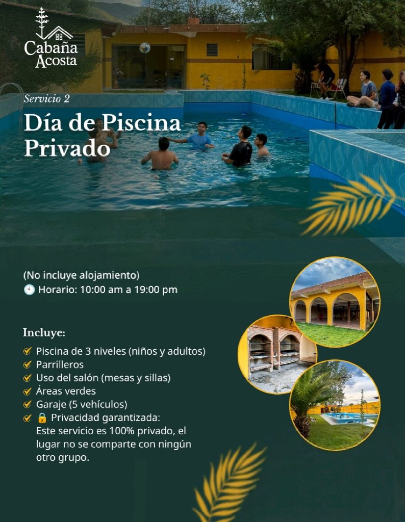 Día de piscina privado (precio adultos)