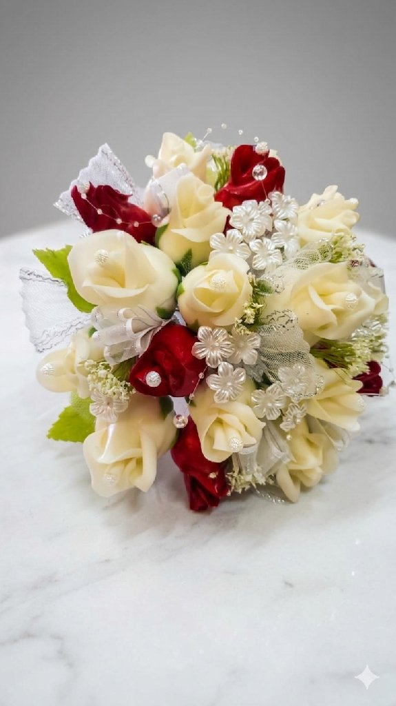Ramo de Rosas de Porcelana