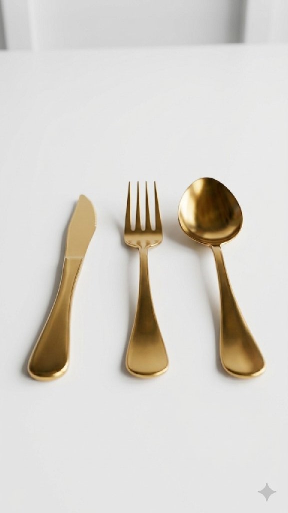 Cubiertos dorados