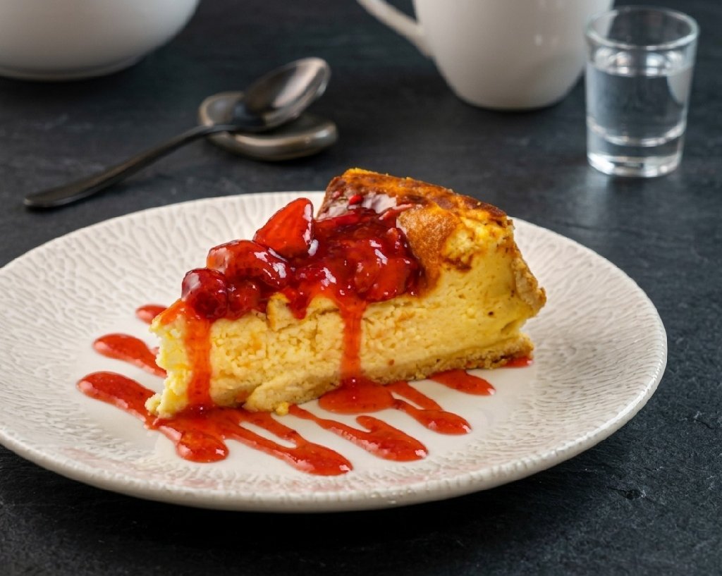 Tarta de queso crema con frutas de temporada