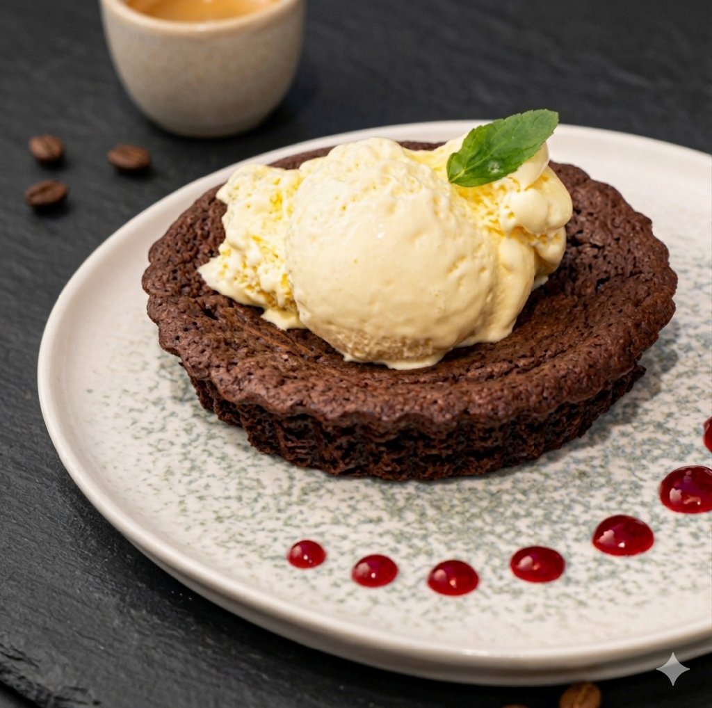 Brownie con helado