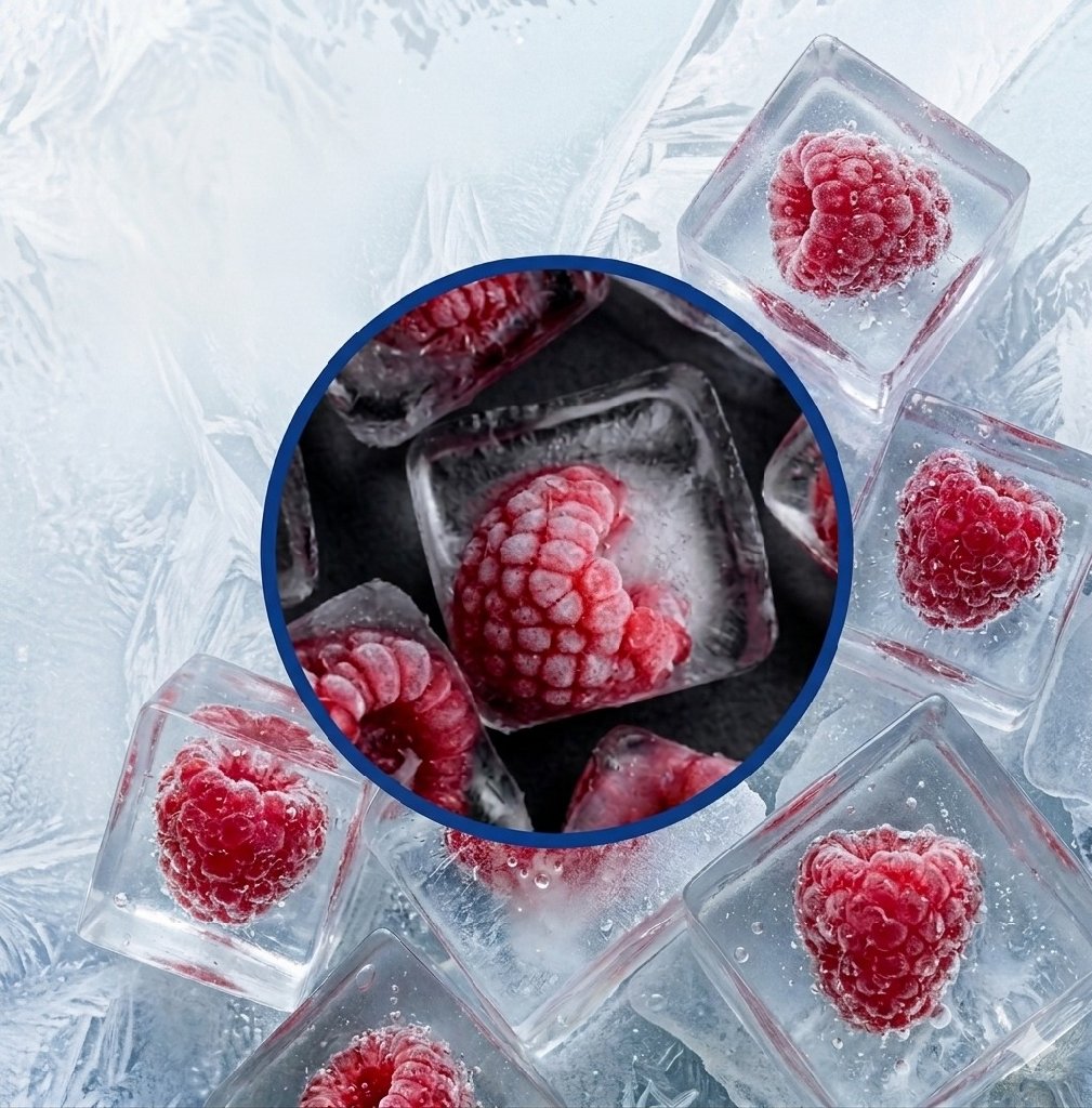 Cubos con frutos rojos (arándanos frutillas y moras)